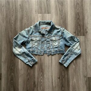 Y2K Seductions Super Cropped Light Blue Denim Jacket